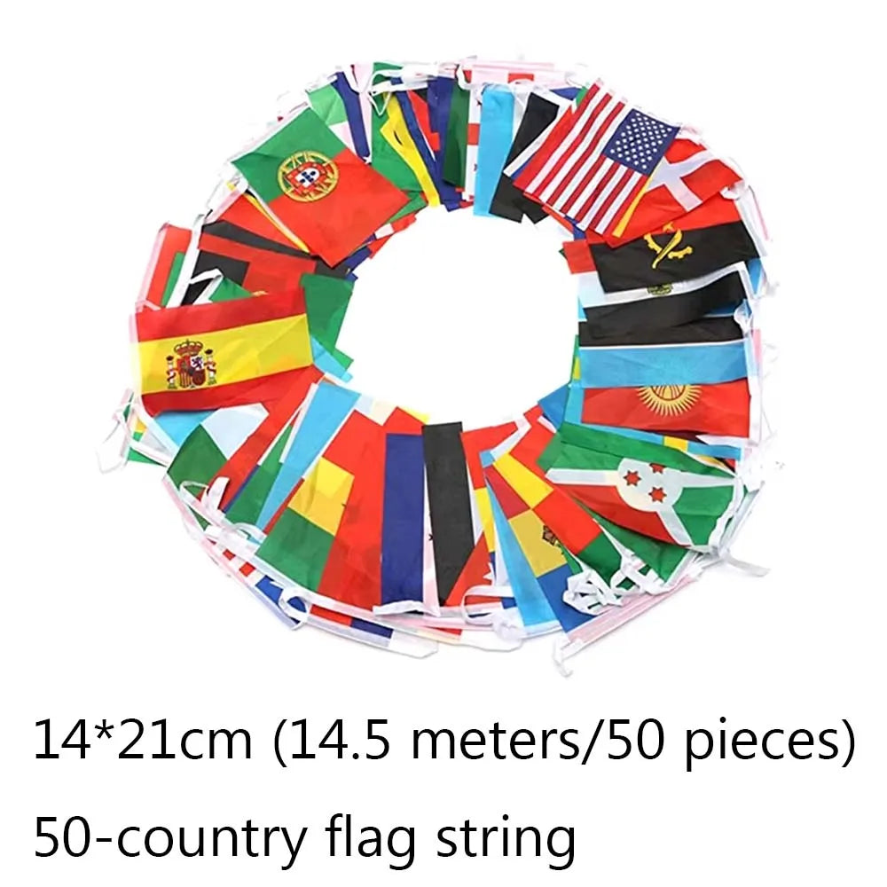 String 50/100 Countries Around The World Nations Small Hanging Flags Countries World Flags Party Decors New 2026 Football