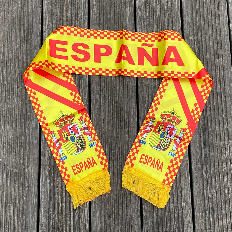 xvggdg 14x130cm National Team Football Fans Scarf Argentina france Morocco Croatia Tassel Flags Scarf Souvenir