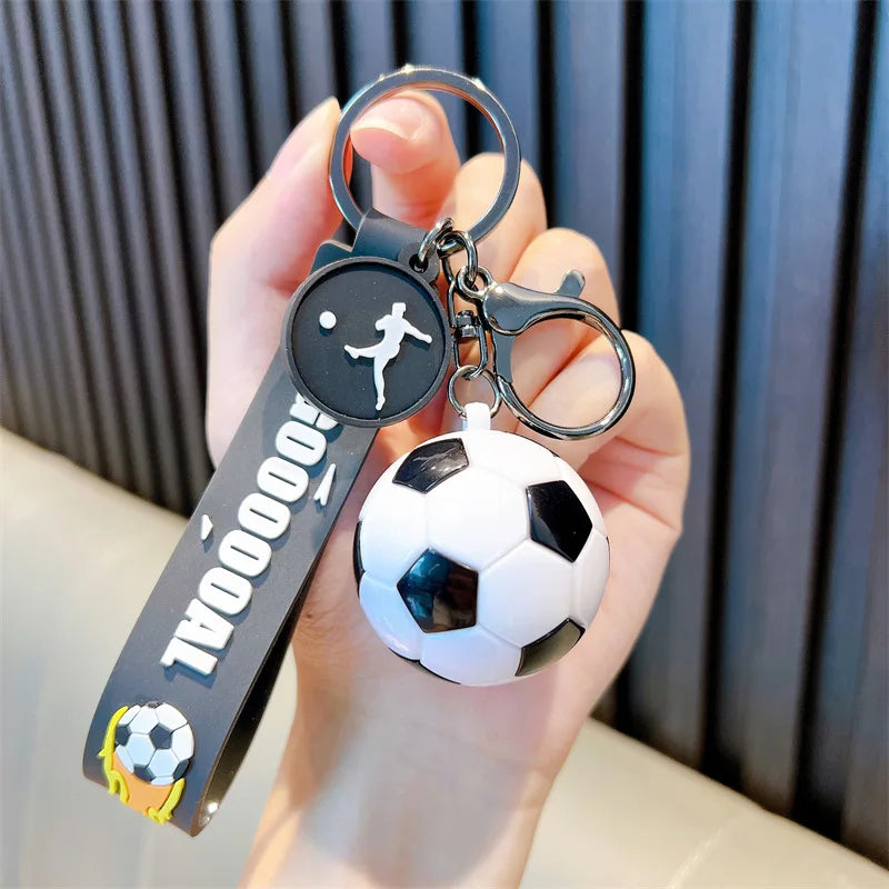 Football Keychain For Fan PVC Soft Glue Soccer Pendant Keychain Accessories Bag Decoration Qatar Cup Souvenirs Key Chain Gifts