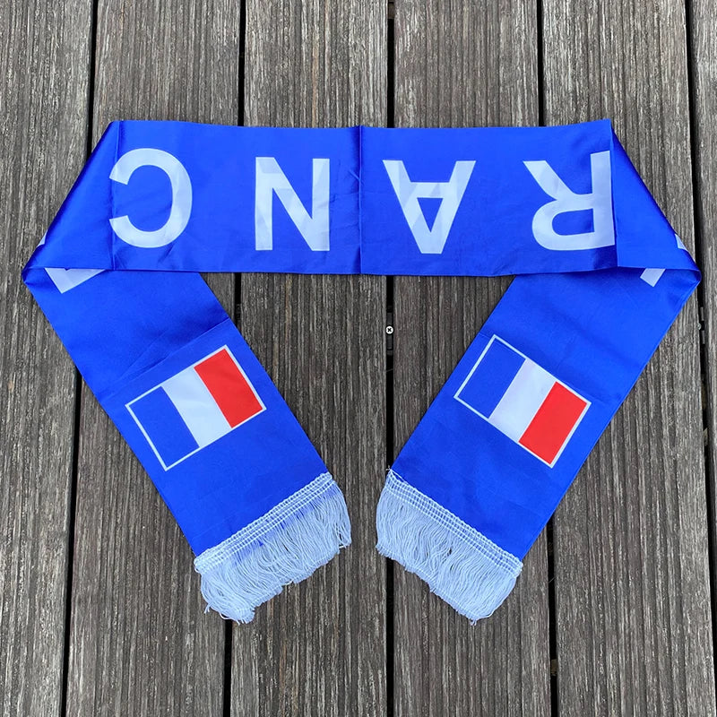 xvggdg  14x130cm  National Team Football Fans Scarf   Argentina france  Morocco  Croatia Tassel Flags Scarf   Souvenir