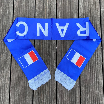 xvggdg  14x130cm  National Team Football Fans Scarf   Argentina france  Morocco  Croatia Tassel Flags Scarf   Souvenir
