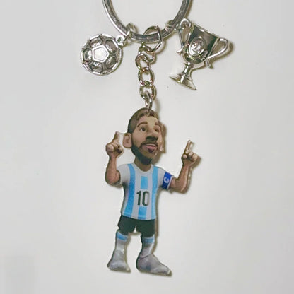 2D Soccer Player Keychain C Ronaldo Pendant Football Star Flat Acrylic Ornament Charms Hanging Decora for Car Bags Festive Gift