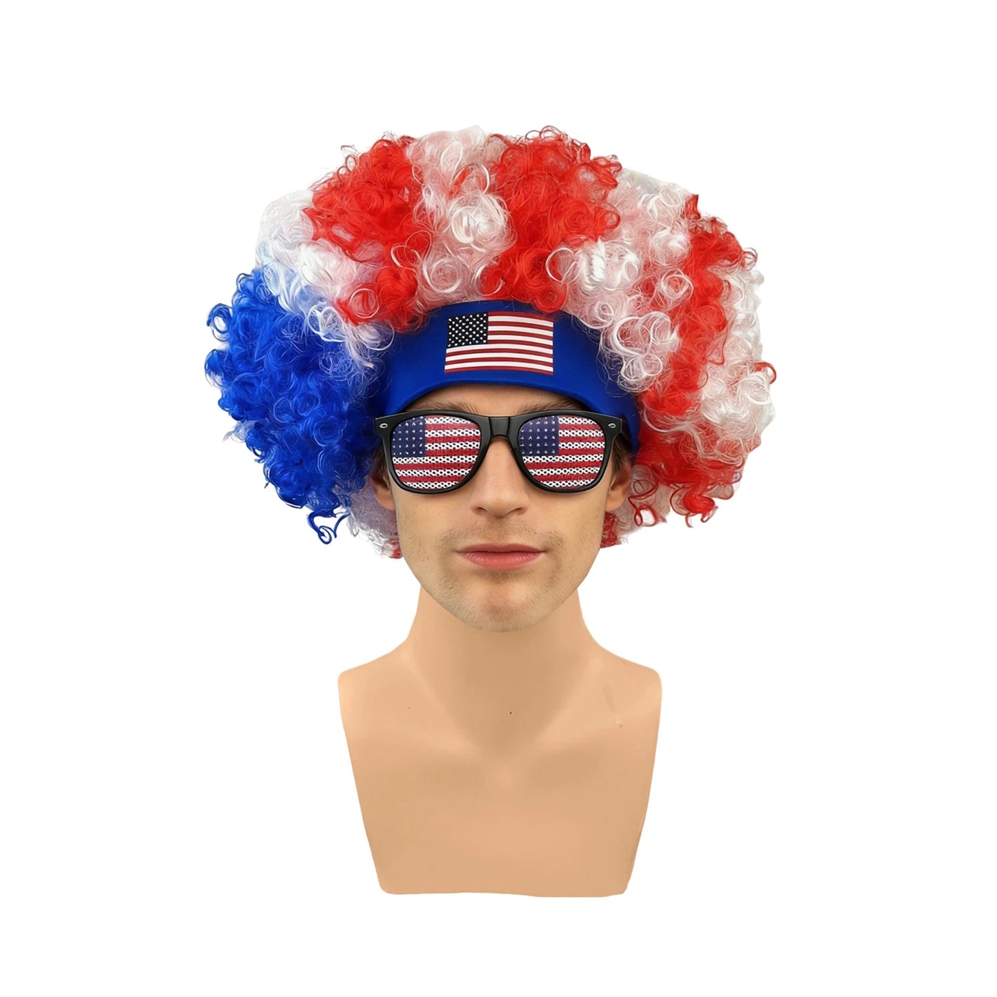 2pcs/set Football Fans Caps Costume Party Wig Decor Supplies Cosplay Headdress for Kids Adults, Perfect For Cheering The Game