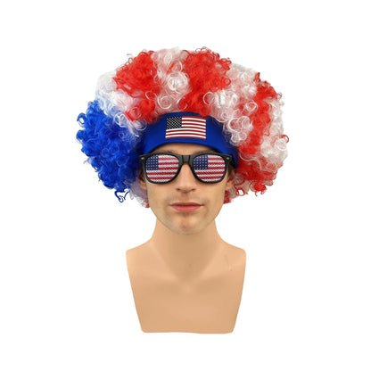 2pcs/set Football Fans Caps Costume Party Wig Decor Supplies Cosplay Headdress for Kids Adults, Perfect For Cheering The Game