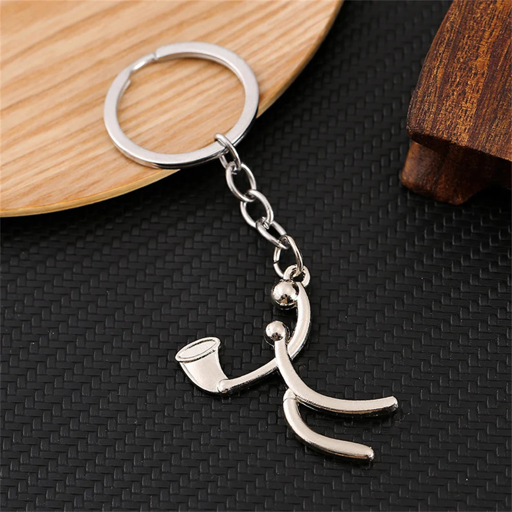 Creative Mountain Bike Keychain Metal Football Running Basketball Keyring For Men Backpack Pendant Sports Club Fans Gifts
