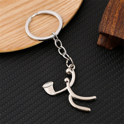 Creative Mountain Bike Keychain Metal Football Running Basketball Keyring For Men Backpack Pendant Sports Club Fans Gifts
