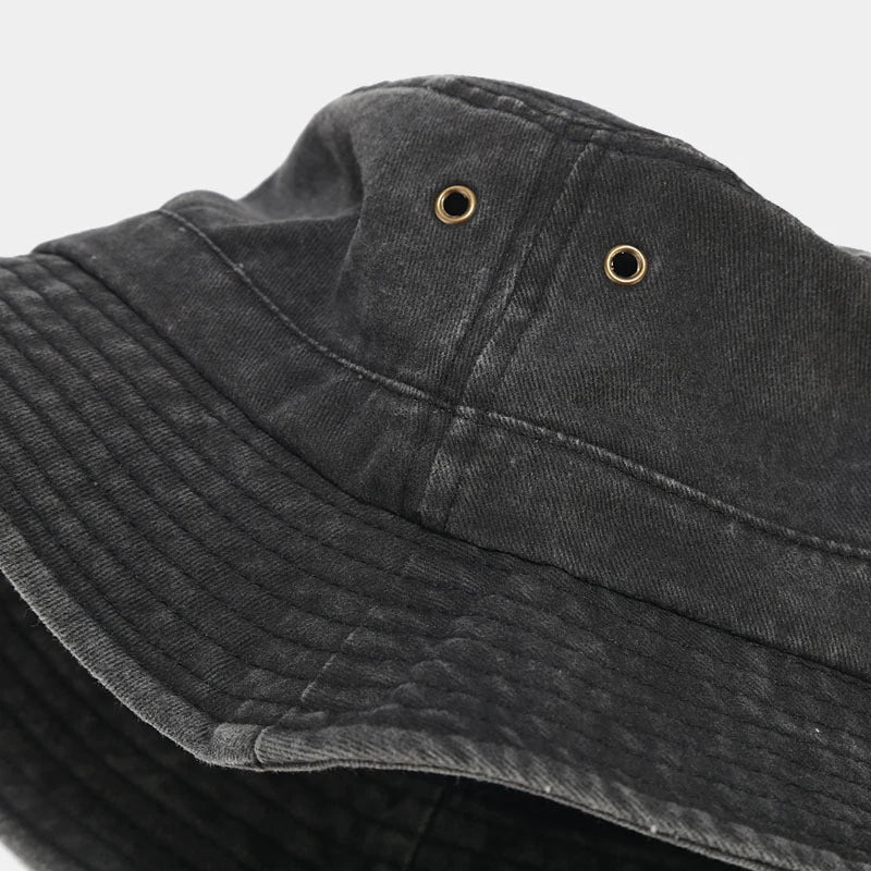 Cotton Washed Bucket Hat Milano Design Vintage Distressed Fisherman Cap Retro Unisex Sun Hat for Calcio Football Fan Travel Gift