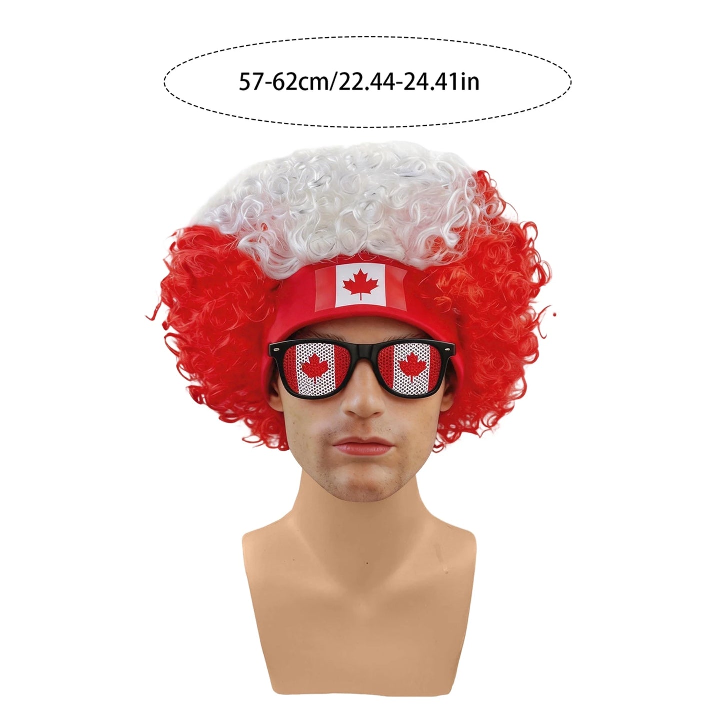 2pcs/set Football Fans Caps Costume Party Wig Decor Supplies Cosplay Headdress for Kids Adults, Perfect For Cheering The Game
