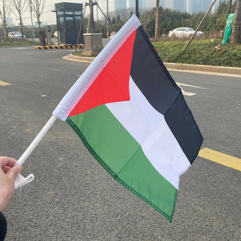Aerlxemrbrae   NEW 30x45cm Palestine  car flag 12x18inch  Palestinian window flag bearer standard-bearer waving flags