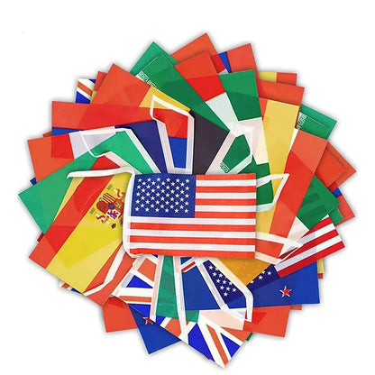 FlagGo 48 Countries 2026 Soccer National Flag String 14x21cm Hanging Flags Set for Football Fans Home Bar Party Garden Decoratio