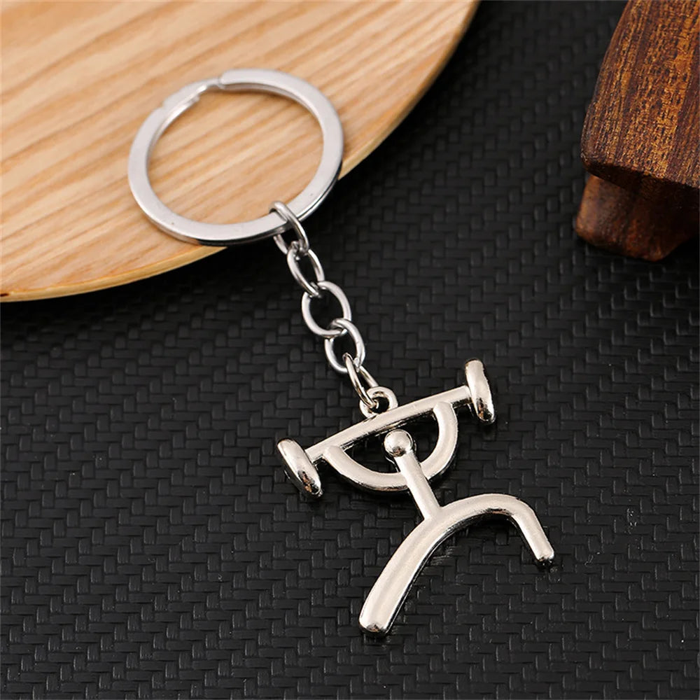 Creative Mountain Bike Keychain Metal Football Running Basketball Keyring For Men Backpack Pendant Sports Club Fans Gifts