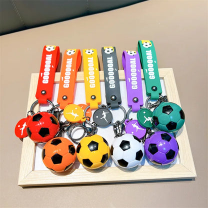 Football Keychain For Fan PVC Soft Glue Soccer Pendant Keychain Accessories Bag Decoration Qatar Cup Souvenirs Key Chain Gifts