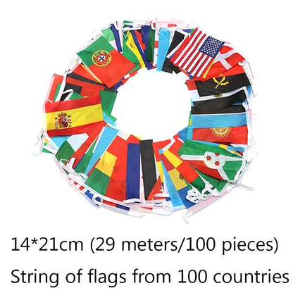 String 50/100 Countries Around The World Nations Small Hanging Flags Countries World Flags Party Decors New 2026 Football