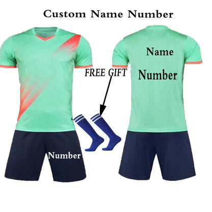 Kids Football Jersey Personalized Custom Boy Soccer Jersey Set Polyester Soccer Uniform Breathable Football Uniform For Children