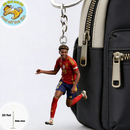 2D Soccer Player Keychain C Ronaldo Pendant Football Star Flat Acrylic Ornament Charms Hanging Decora for Car Bags Festive Gift