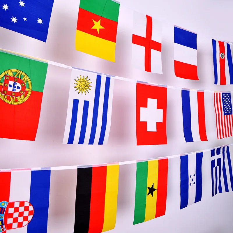 String 50/100 Countries Around The World Nations Small Hanging Flags Countries World Flags Party Decors New 2026 Football