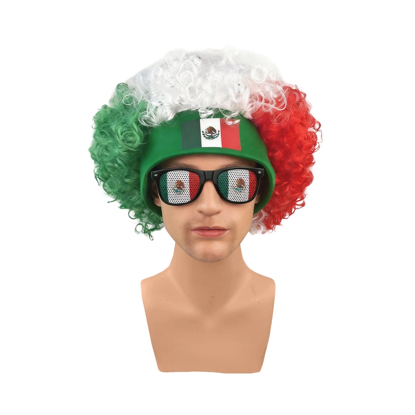 2pcs/set Football Fans Caps Costume Party Wig Decor Supplies Cosplay Headdress for Kids Adults, Perfect For Cheering The Game