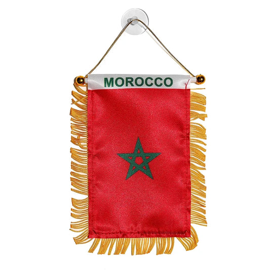 aerxemrbrae  8*12cm  Car Window Decoration Polyester  Morocco   Hanging pennant Flags      Moroccan  Mini Pennant