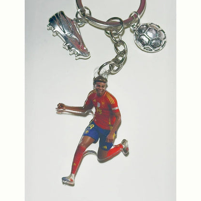 2D Soccer Player Keychain C Ronaldo Pendant Football Star Flat Acrylic Ornament Charms Hanging Decora for Car Bags Festive Gift