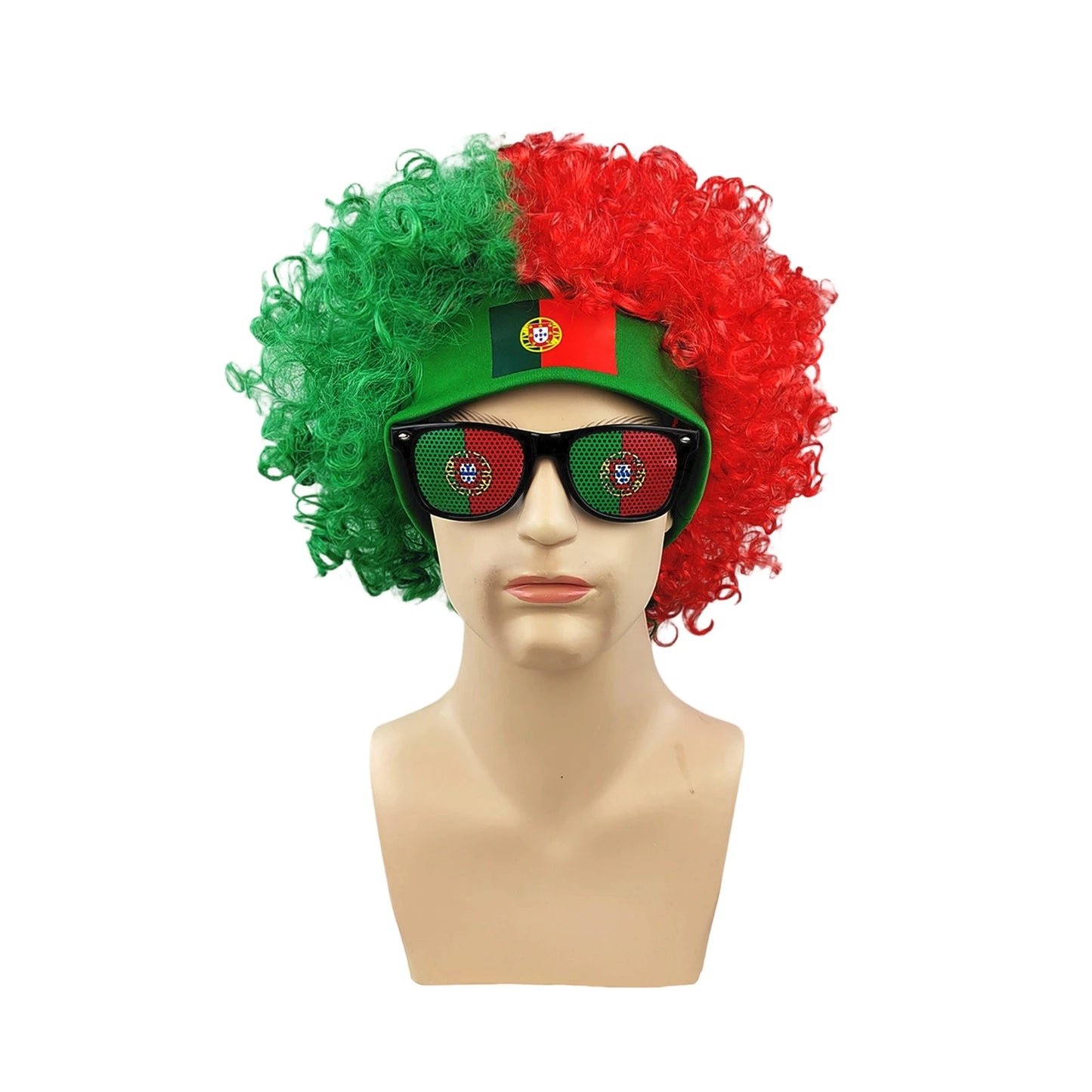 2pcs/set Football Fans Caps Costume Party Wig Decor Supplies Cosplay Headdress for Kids Adults, Perfect For Cheering The Game