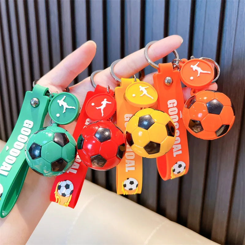 Football Keychain For Fan PVC Soft Glue Soccer Pendant Keychain Accessories Bag Decoration Qatar Cup Souvenirs Key Chain Gifts