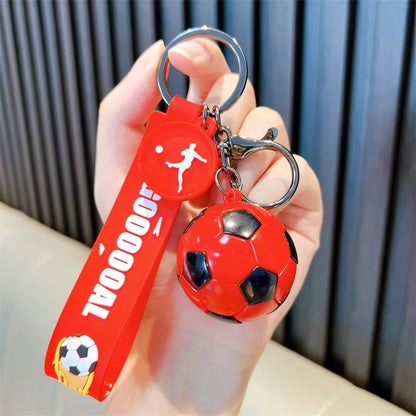 Football Keychain For Fan PVC Soft Glue Soccer Pendant Keychain Accessories Bag Decoration Qatar Cup Souvenirs Key Chain Gifts