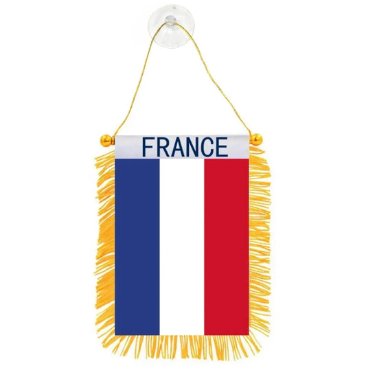 aerxemrbrae  8*12cm  Car Window Decoration Polyester   France    Hanging pennant Flags  fra fr french   Mini Pennant
