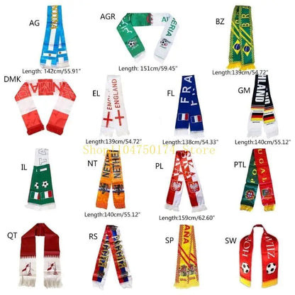 Football Scarf for Soccer Fan 15 Countries Footaball Fan Scarf for Kid Adult top sale