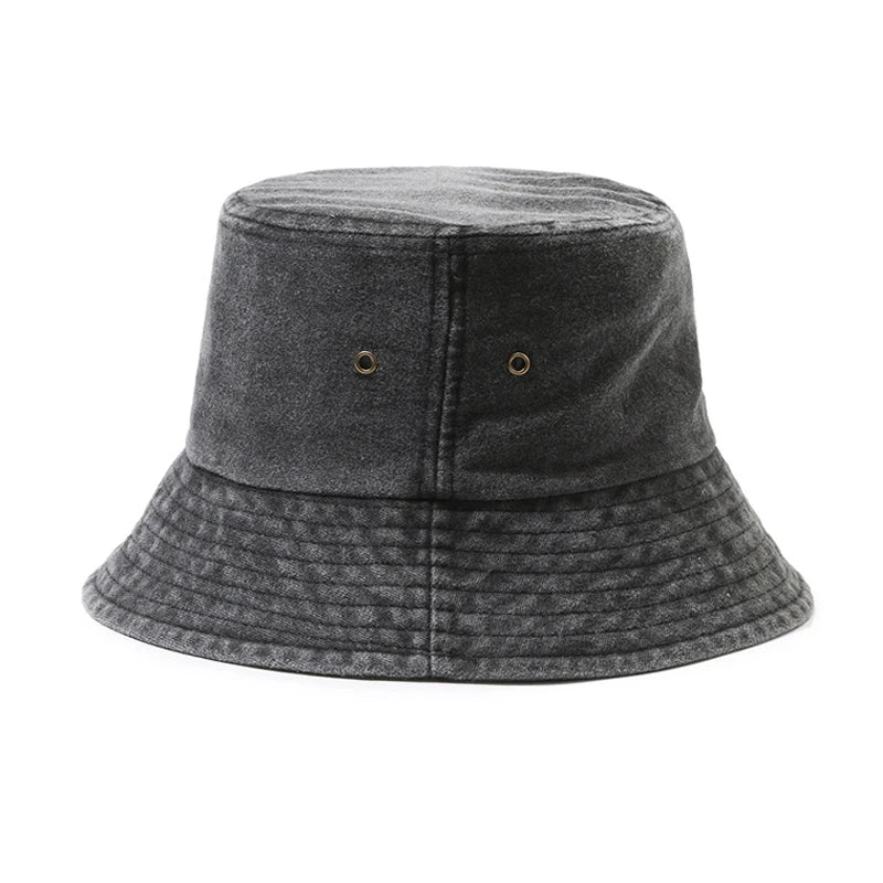 Cotton Washed Bucket Hat Milano Design Vintage Distressed Fisherman Cap Retro Unisex Sun Hat for Calcio Football Fan Travel Gift