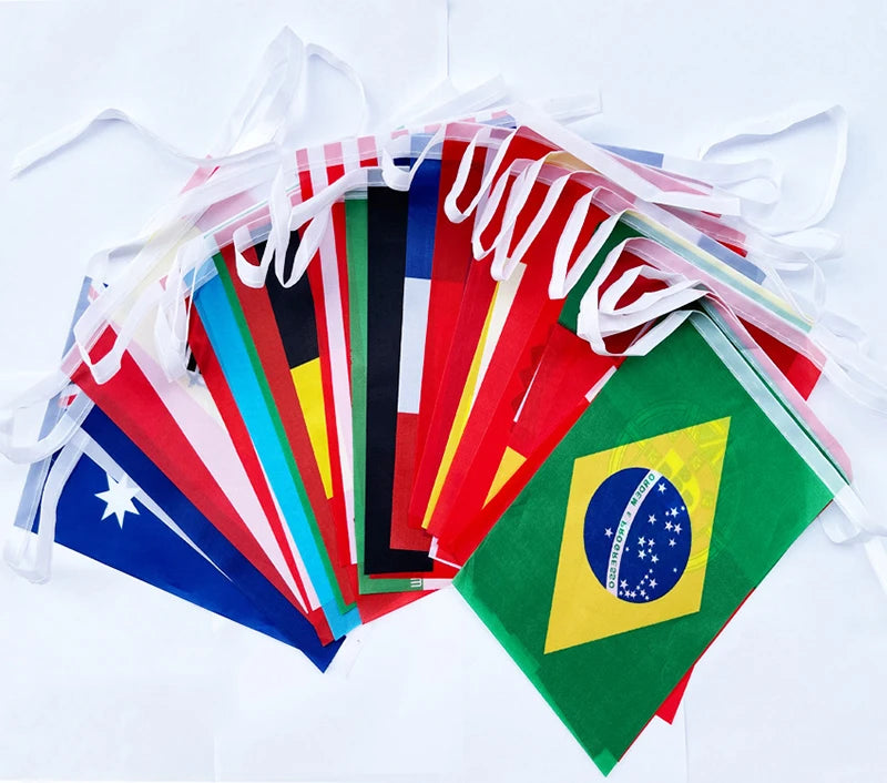 String 50/100 Countries Around The World Nations Small Hanging Flags Countries World Flags Party Decors New 2026 Football